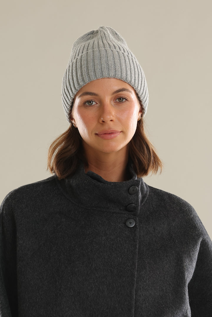 Morgan &amp; Taylor Mia Wool Blend Beanie in Grey