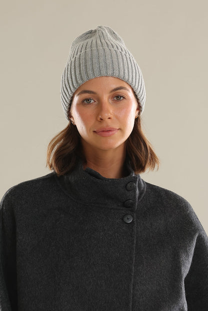 Morgan &amp; Taylor Mia Wool Blend Beanie in Grey