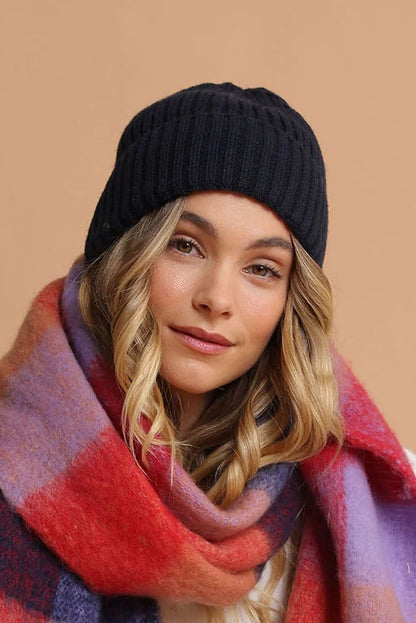 Morgan &amp; Taylor Mia Wool Blend Beanie in Navy