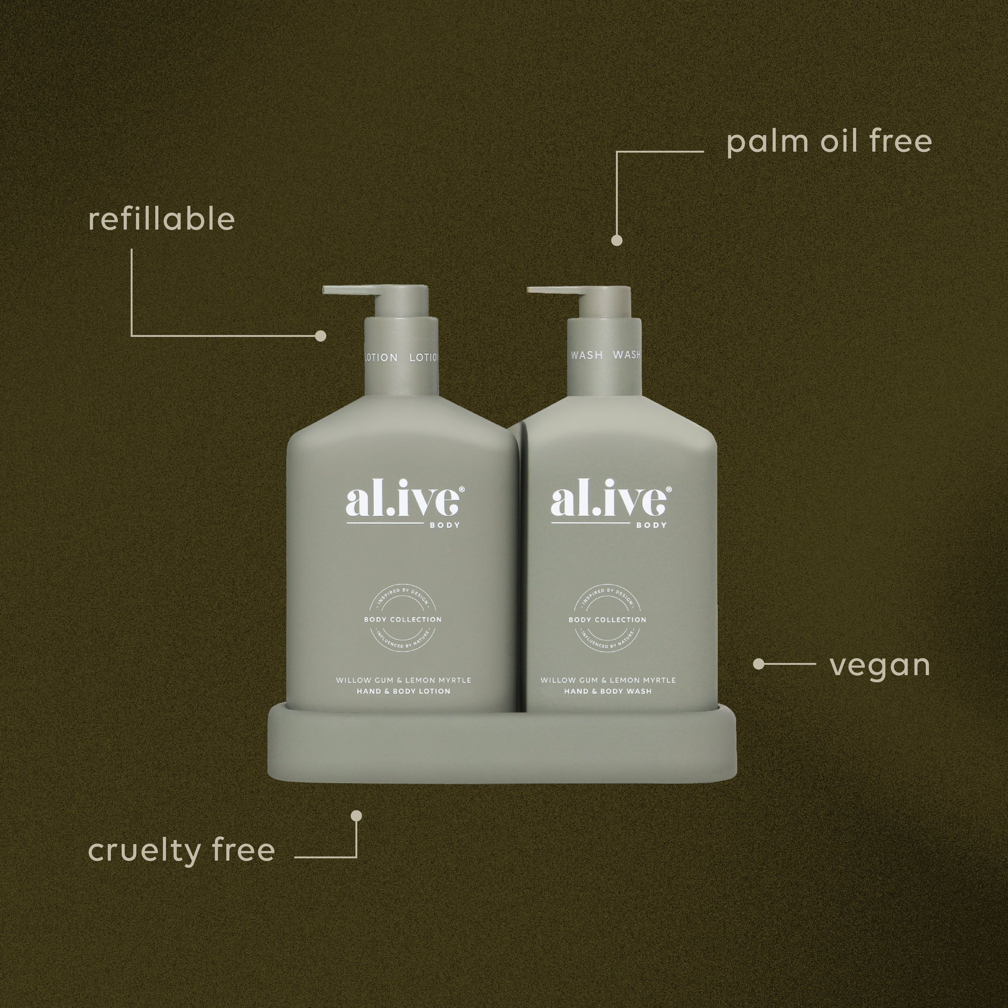 AL.IVE Body Wash &amp; Body Bathroom Duo Willow Gum &amp; Lemon Myrtle