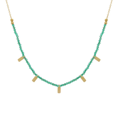 Murkani Wandering Soul Green Onyx Choker Necklace Yellow Gold Plate