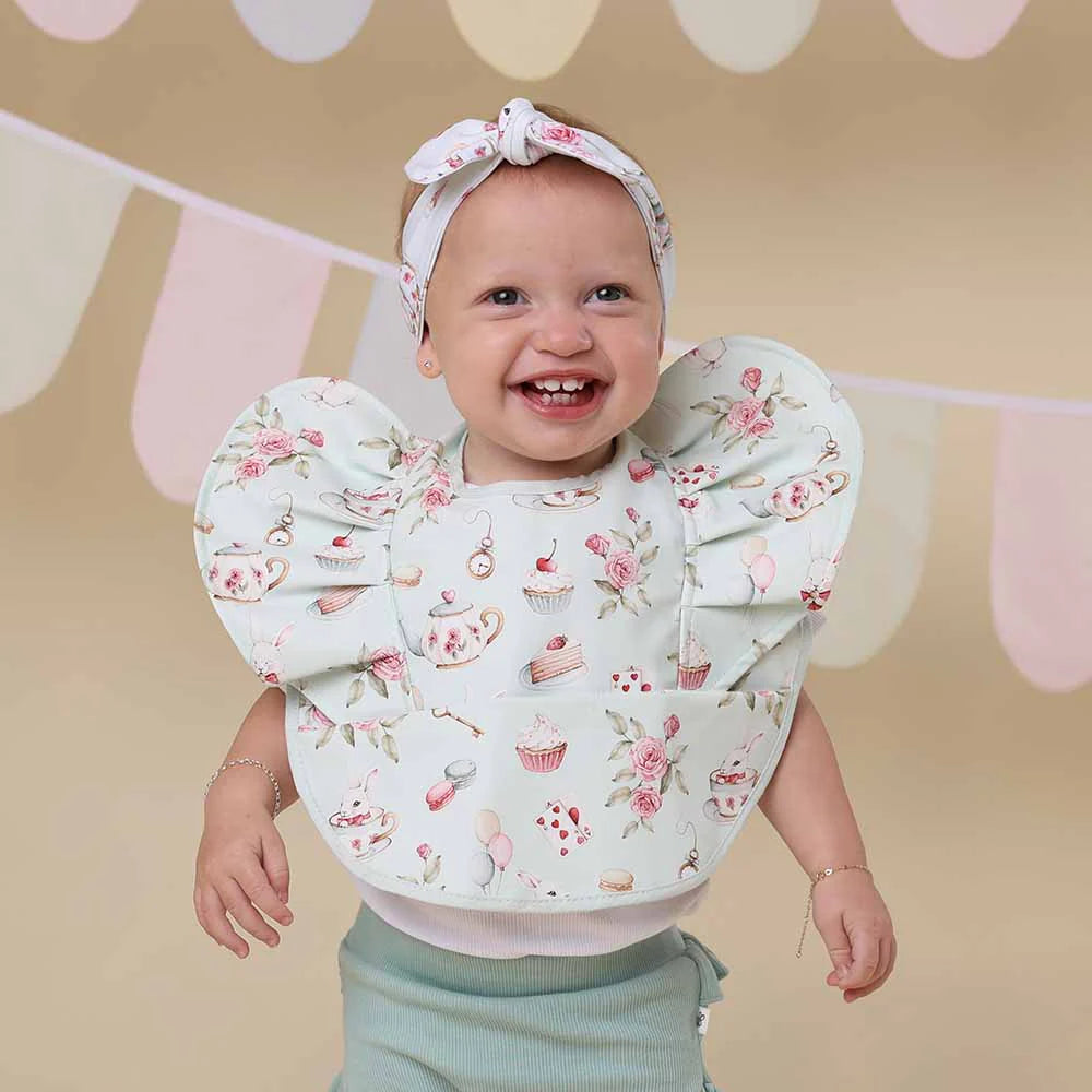 Snuggle Hunny White Rabbit Frill Snuggle Bib