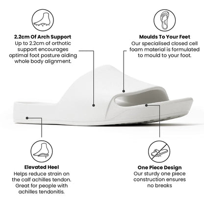 Archies Arch Support Slides White