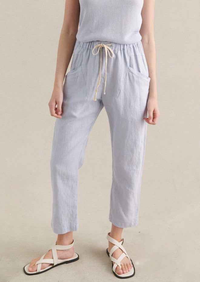 Little Lies Luxe Linen Pants - Chambray