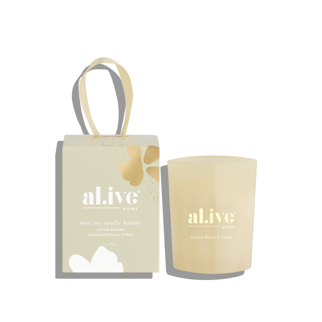 Al.ive Golden Wattle &amp; Citrus Candle Bauble