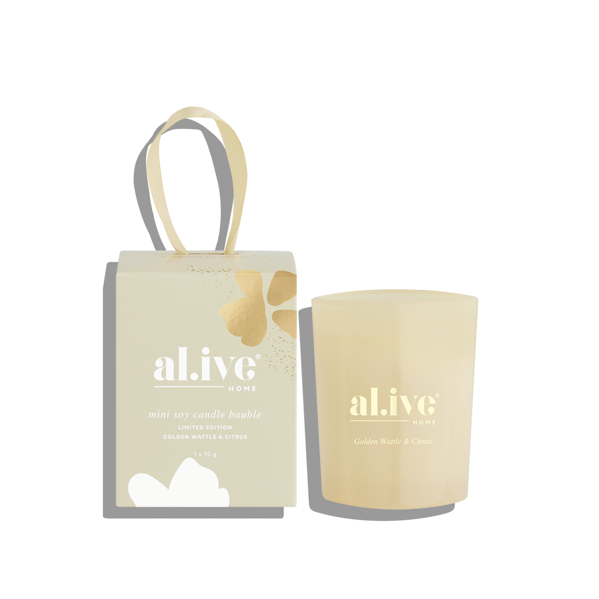 Al.ive Golden Wattle &amp; Citrus Candle Bauble