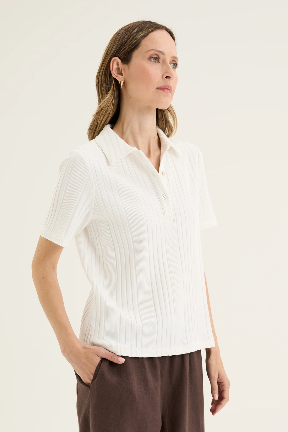 Yarra Trail Costola Top Ecru