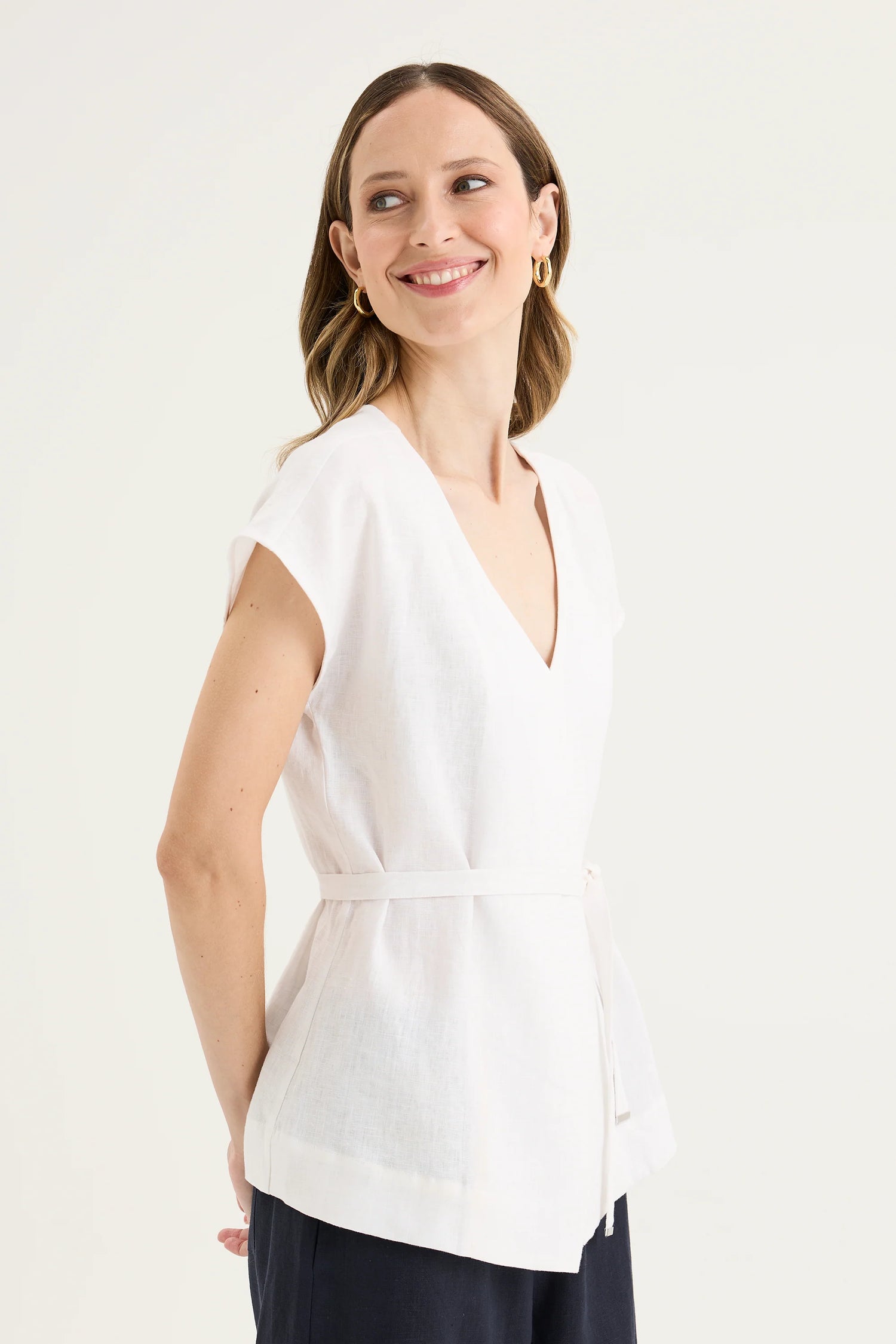 Yarra Trail Tirari  Wrap Top White