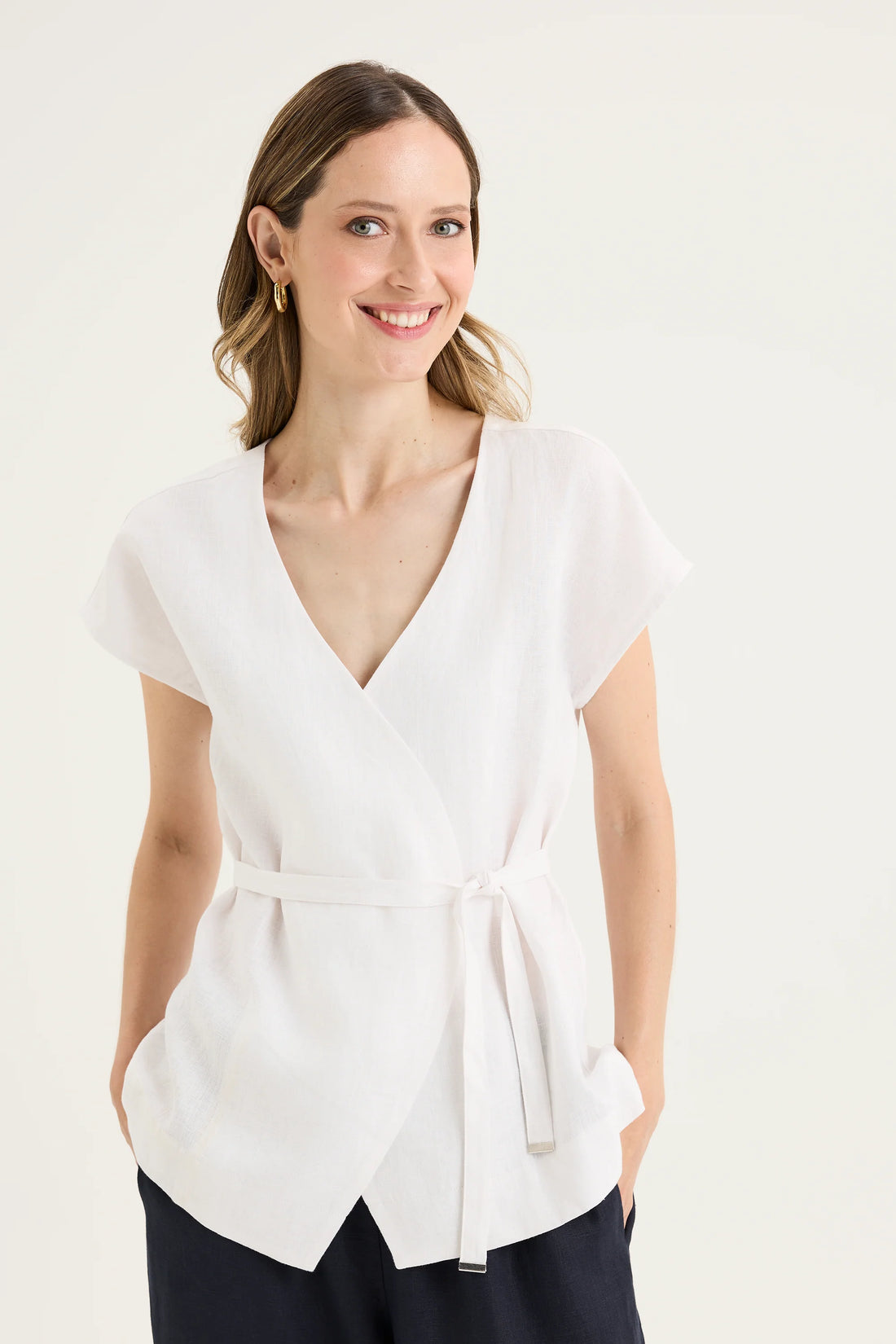 Yarra Trail Tirari Wrap Top White