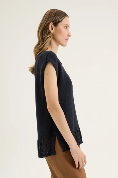 Yarra Trail Uncinetto Knit Navy
