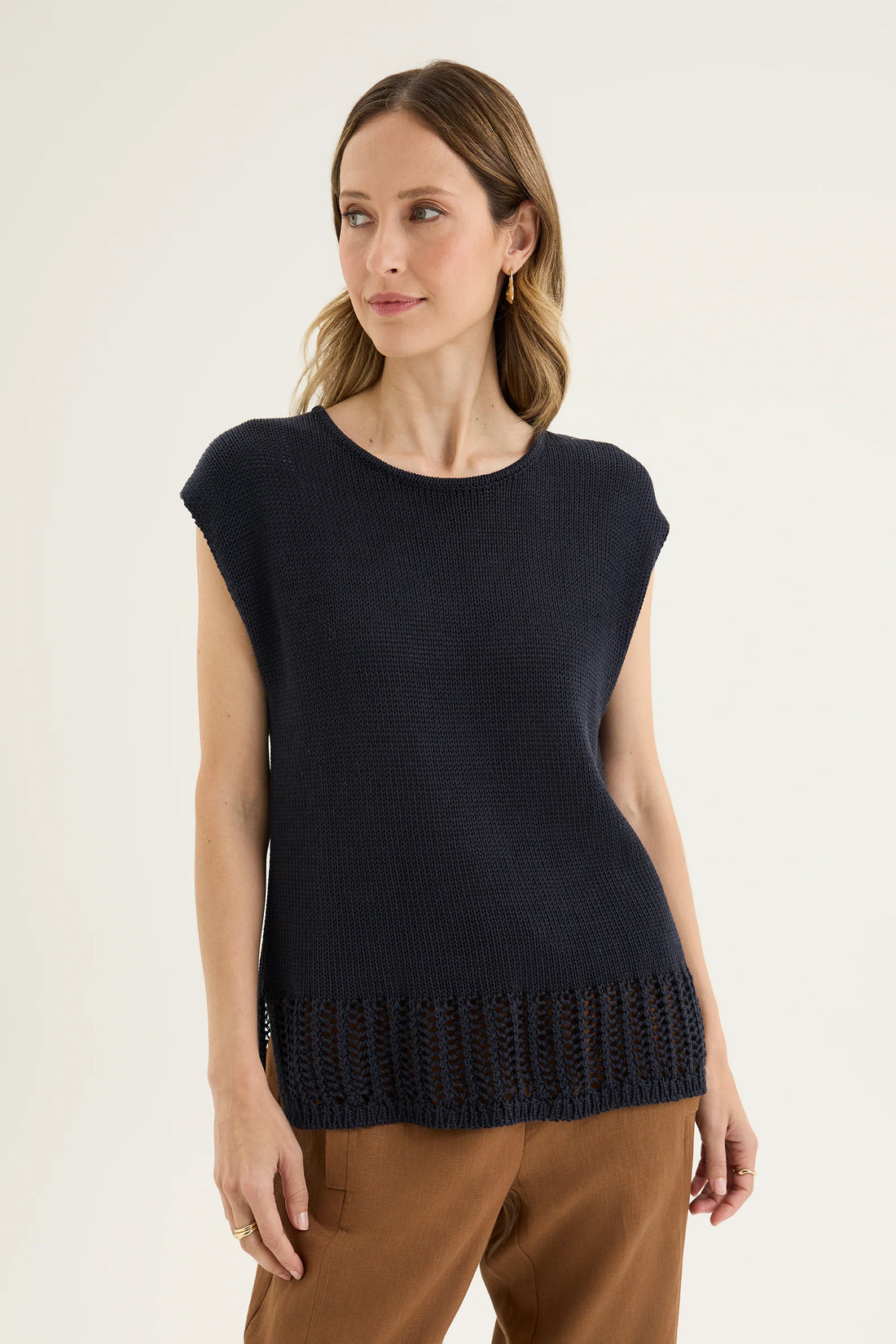 Yarra Trail Uncinetto Knit Navy
