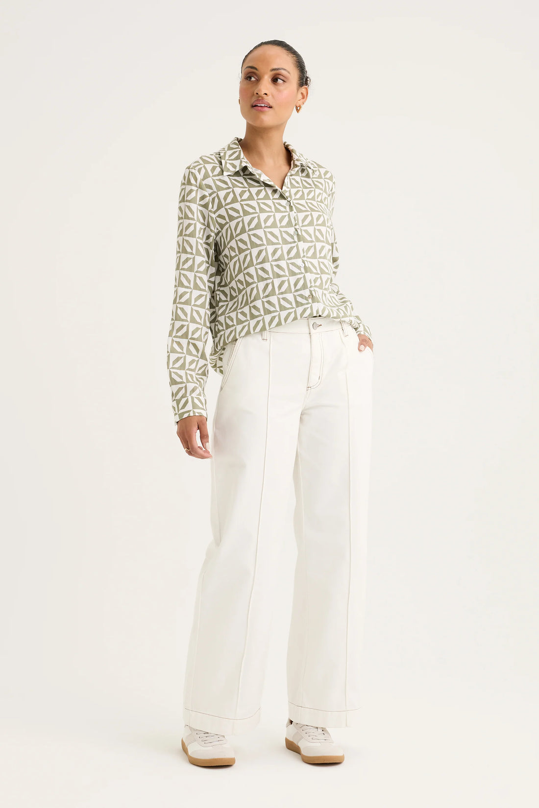 Yarra Trail Briar Wide Leg Jean Ecru