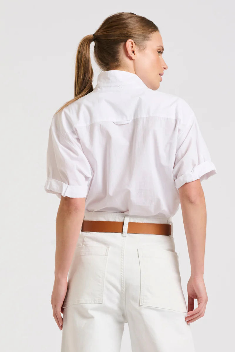 The Annie Relaxed Short Sleeve Shirt White