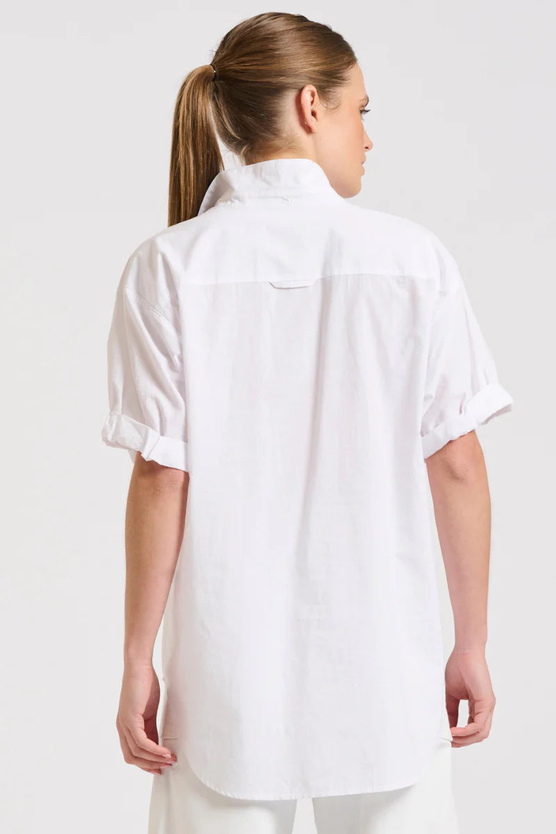 The Annie Relaxed Short Sleeve Shirt White