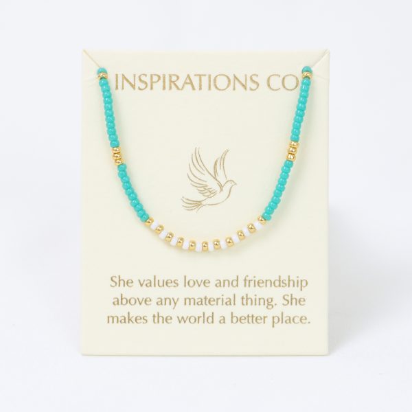 Inspiration Necklace Aqua White And Gold