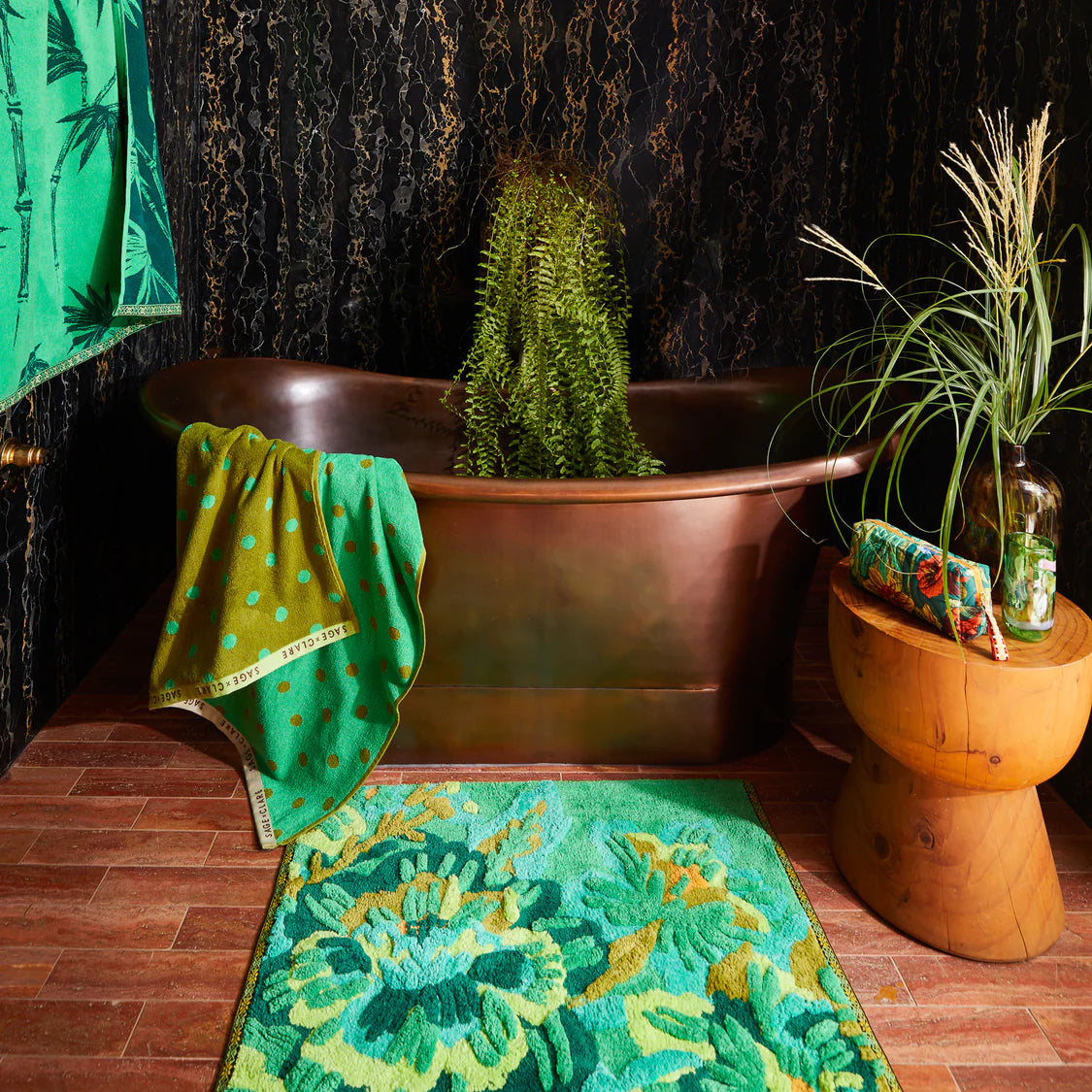 Sage x Clare Eliza Bath Mat Spring Green