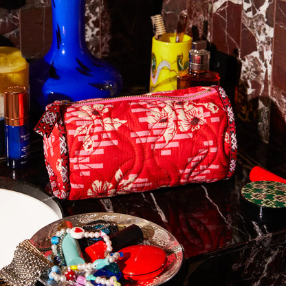 Sage x Clare Marta Make up Bag Vermillion