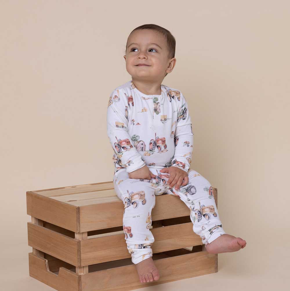 Snuggle Hunny Organic Grow Suit Diggers + Tractors