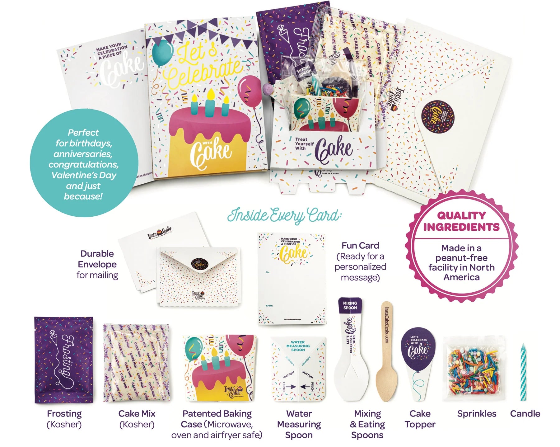 Instacake Happy Birthday Celebrate With Vanilla Confetti Pink