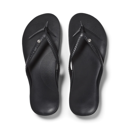 Archies Arch Support Thongs Classic Crystal Black