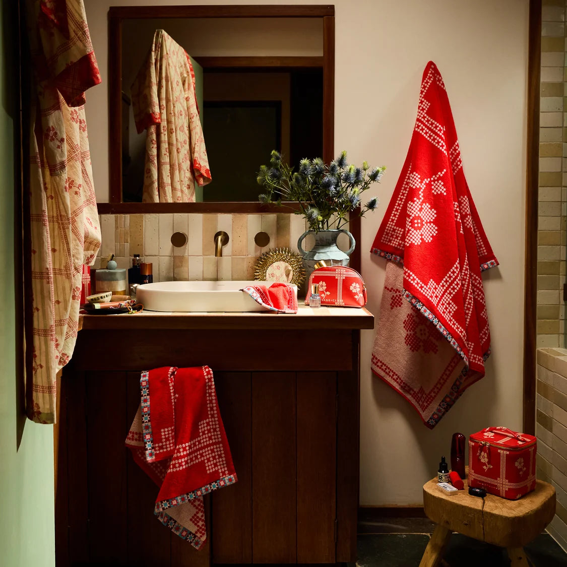 Sage x Clare Bonny Bath Sheet Poppy