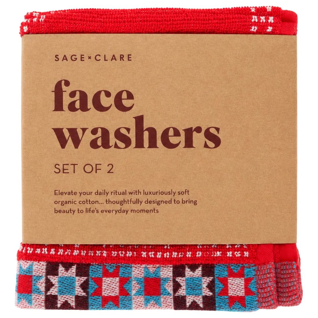 Sage x Clare Bonny Face Washer Set Poppy