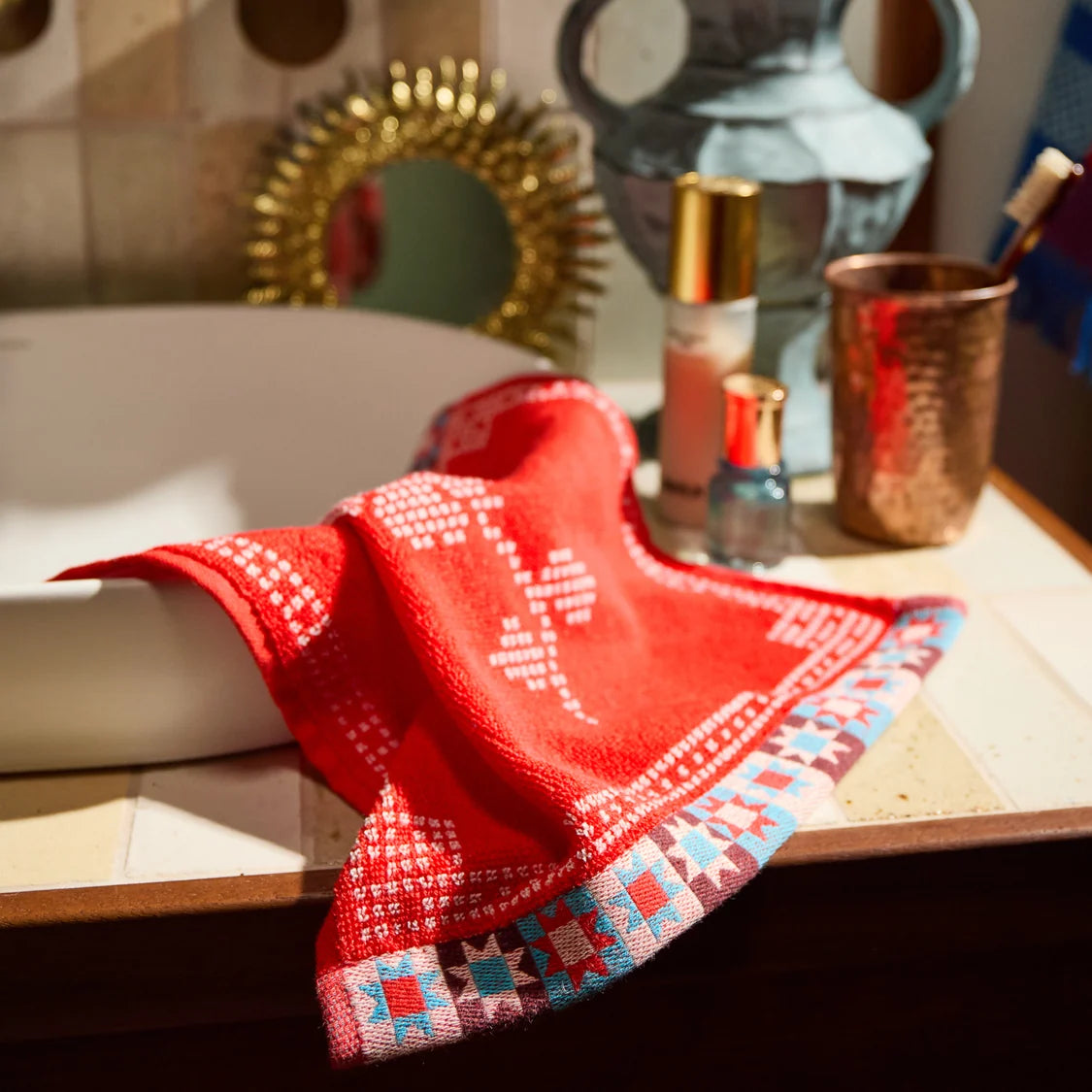 Sage x Clare Bonny Face Washer Set Poppy