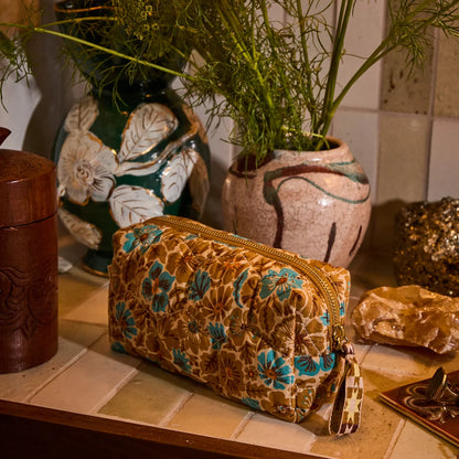 Sage x Clare Magnolia Travel Pouch Turquoise