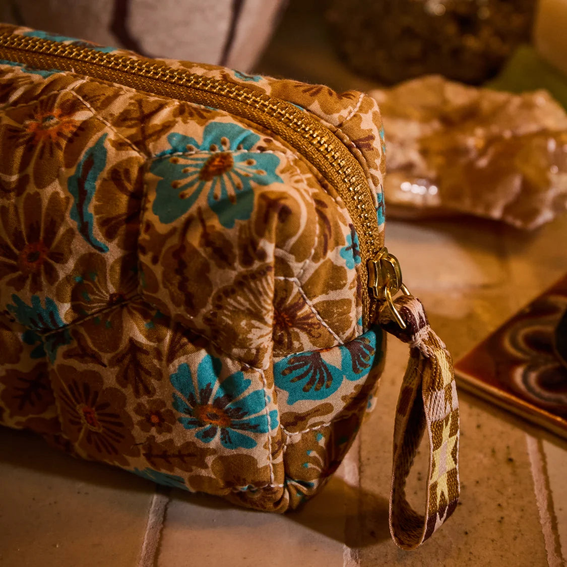 Sage x Clare Magnolia Travel Pouch Turquoise