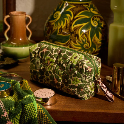 Sage x Clare Magnolia Travel Pouch Cactus Green