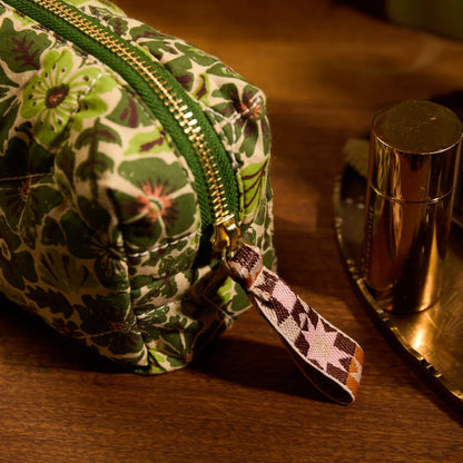 Sage x Clare Magnolia Travel Pouch Cactus Green