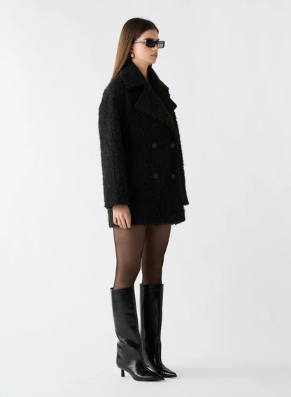 Esmaee Octave Coat Black Fluffy
