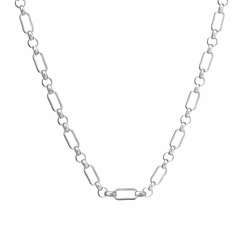 Silver Mixed Link Necklace