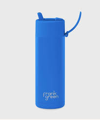 Frank Green Stainless Steel Ceramic Reusable Bottle Blue Lagoon With Straw 20oz/595ml