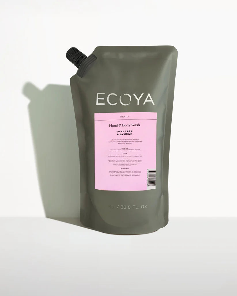 Ecoya Hand & Body Wash 1L Refill Sweet Pea & Jasmine