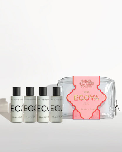 Ecoya Guava &amp; Lychee Sorbet Mini Takeaway Set Holiday Collection