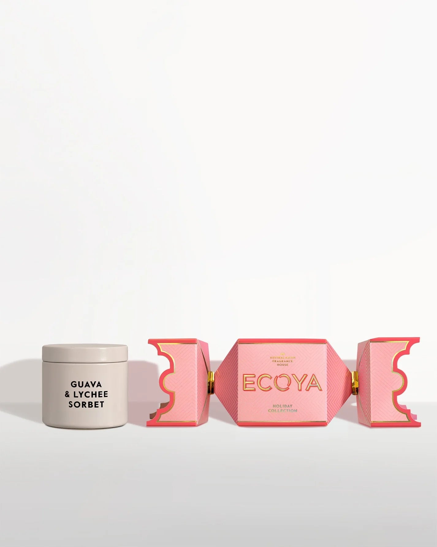 Ecoya Guava &amp; Lychee Sorbet Tin Candle Bon Bon Holiday Collection