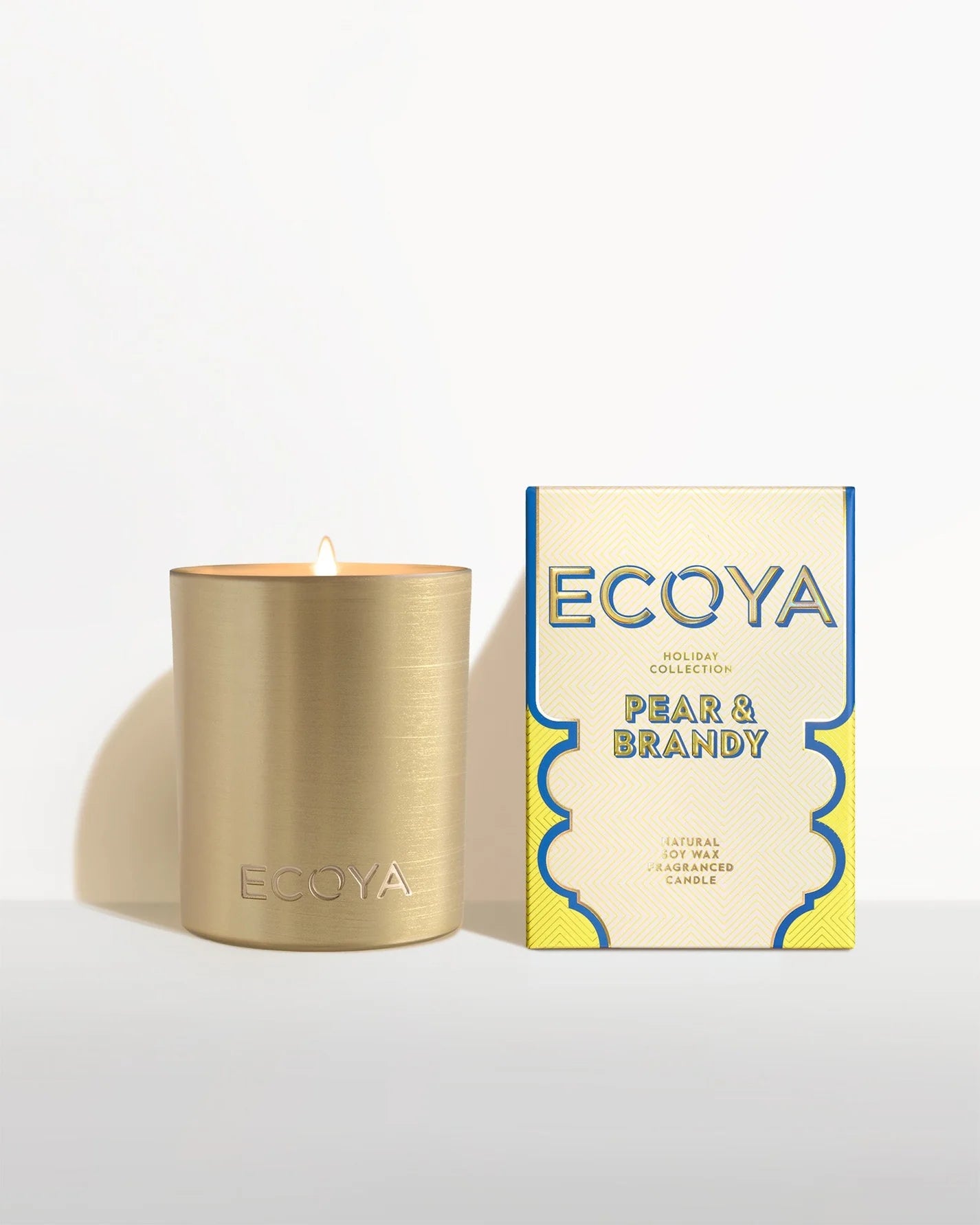 Ecoya Pear &amp; Brandy Goldie Candle Holiday Collection