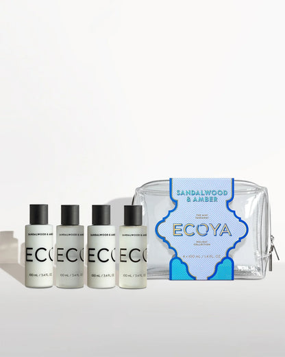 Ecoya Sandalwood &amp; Amber Mini Takeaway Set Holiday Collection