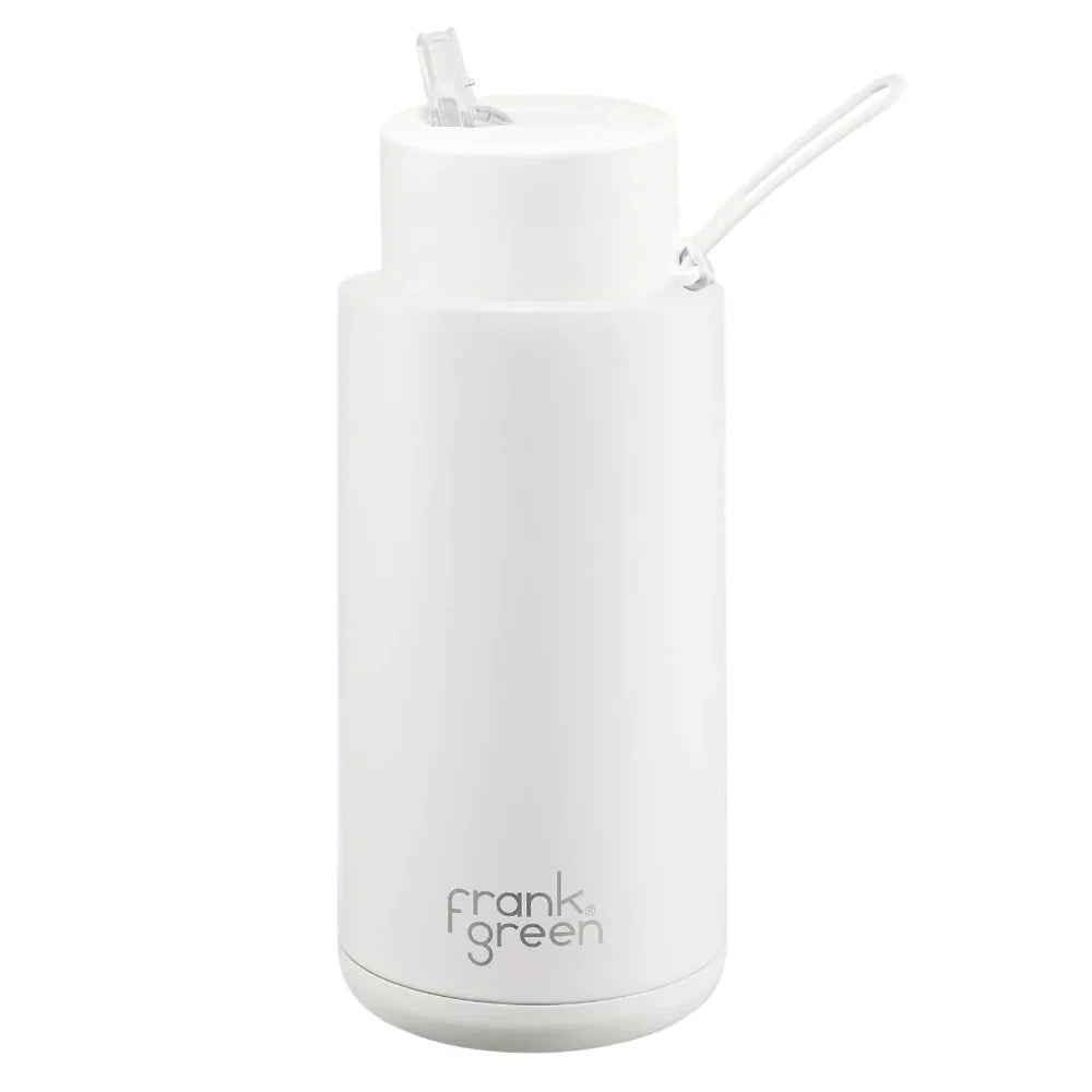 Frank Green Ceramic Reusable Bottle With Straw Cloud 34oz/1,000ml