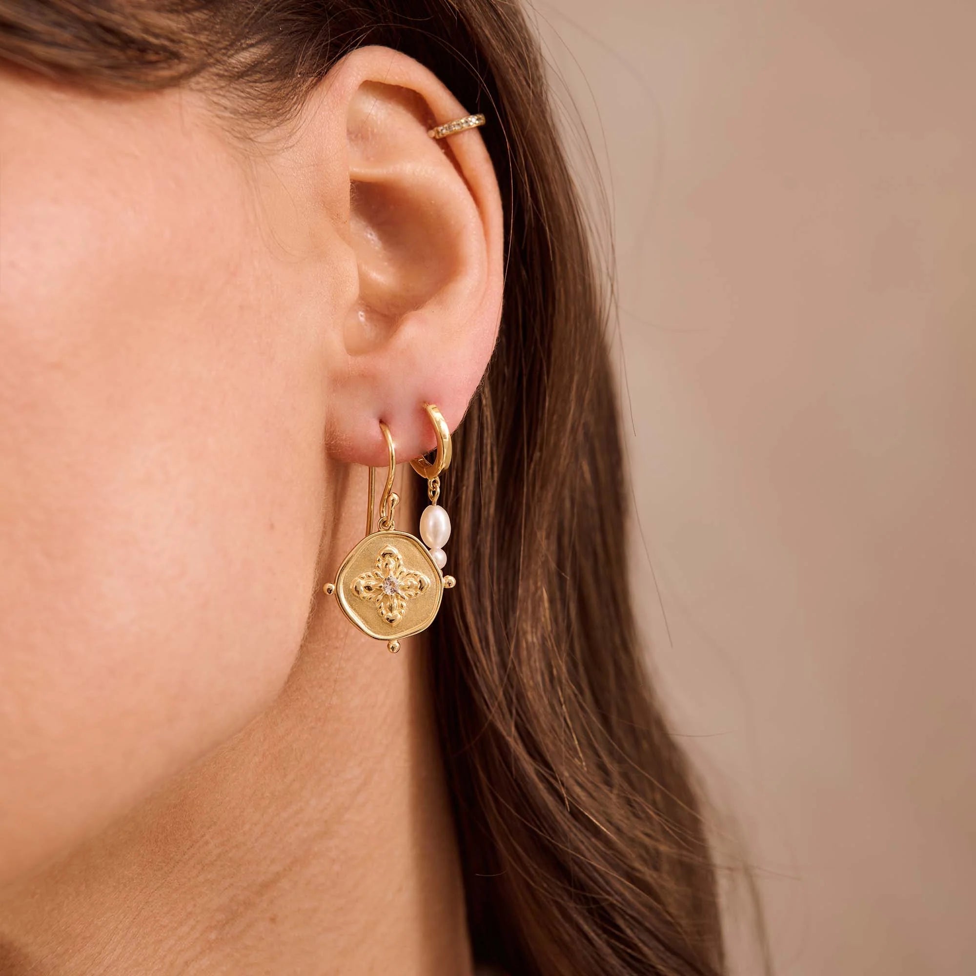 Murkani Sahara Small Earrings Yellow Gold Plate