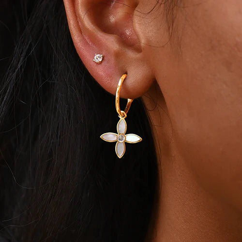 Murkani Desert Flower Small Hoop Earrings in Sterling Silver