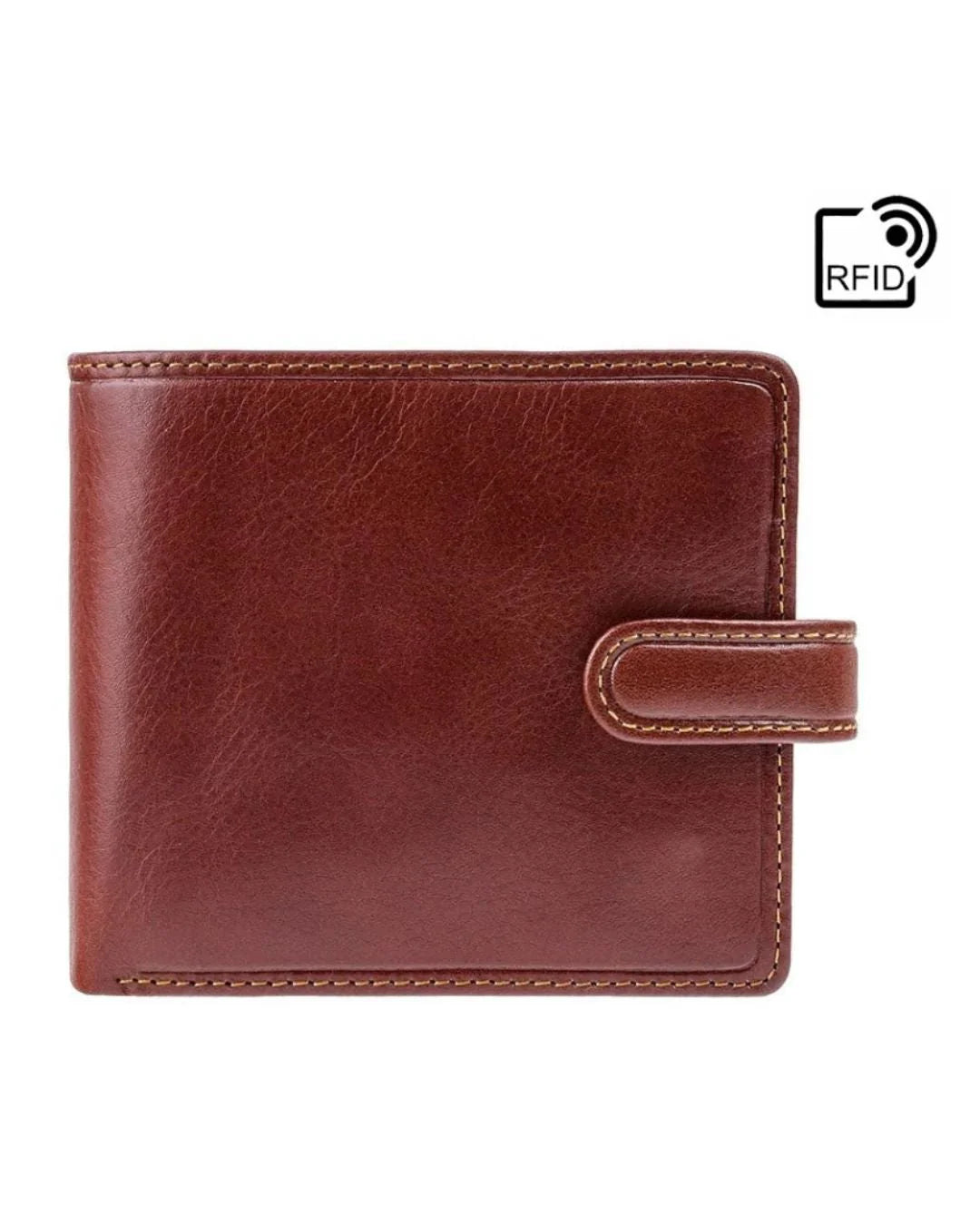 Greenwood Heritage Collection Leather Bifold Wallet Cognac Brown