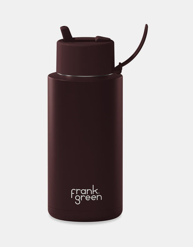 Frank Green Ceramic Reusable Bottle With Straw Chocolate 34oz/1,000ml