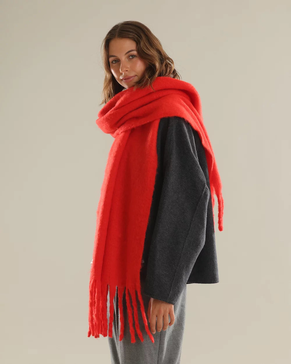 Morgan &amp; Taylor Ella Woven Scarf in Red