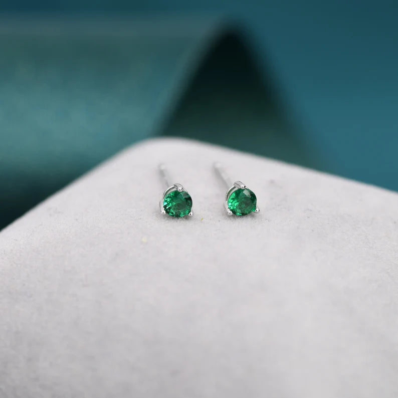 DPI Sterling Silver Stud May Emerald