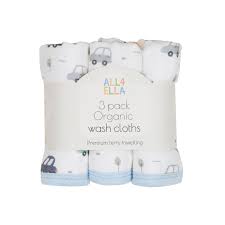 All4Ella Wash Cloths 3Pk Beep Beep