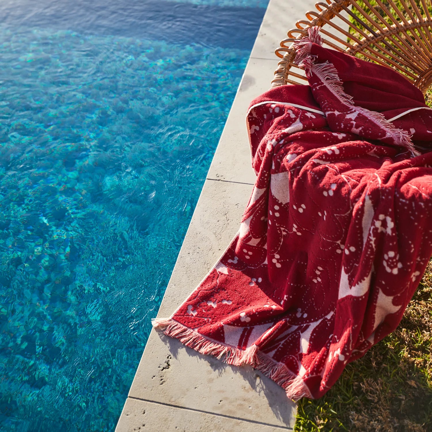 Sage x Clare Lucia Bath Sheet Crimson