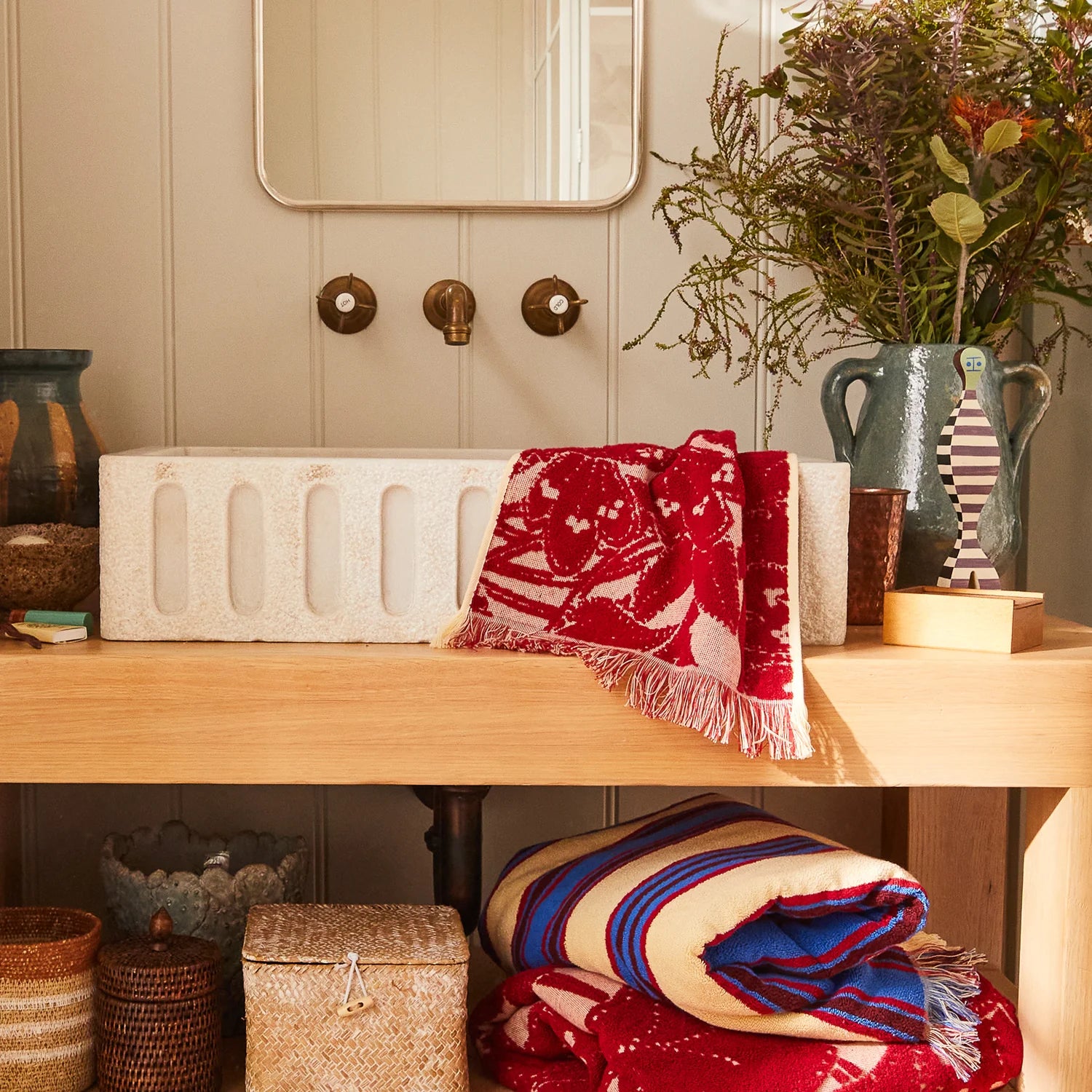 Sage x Clare Lucia Face Washer Set Crimson