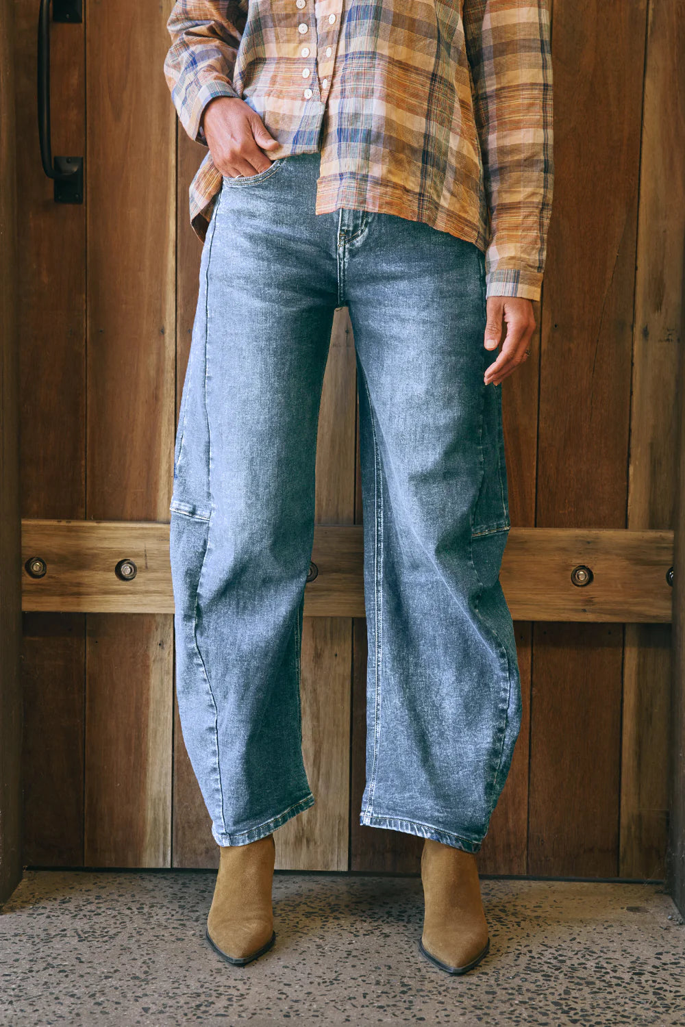 Italian Star Idaho Barrel Jeans Mid Denim